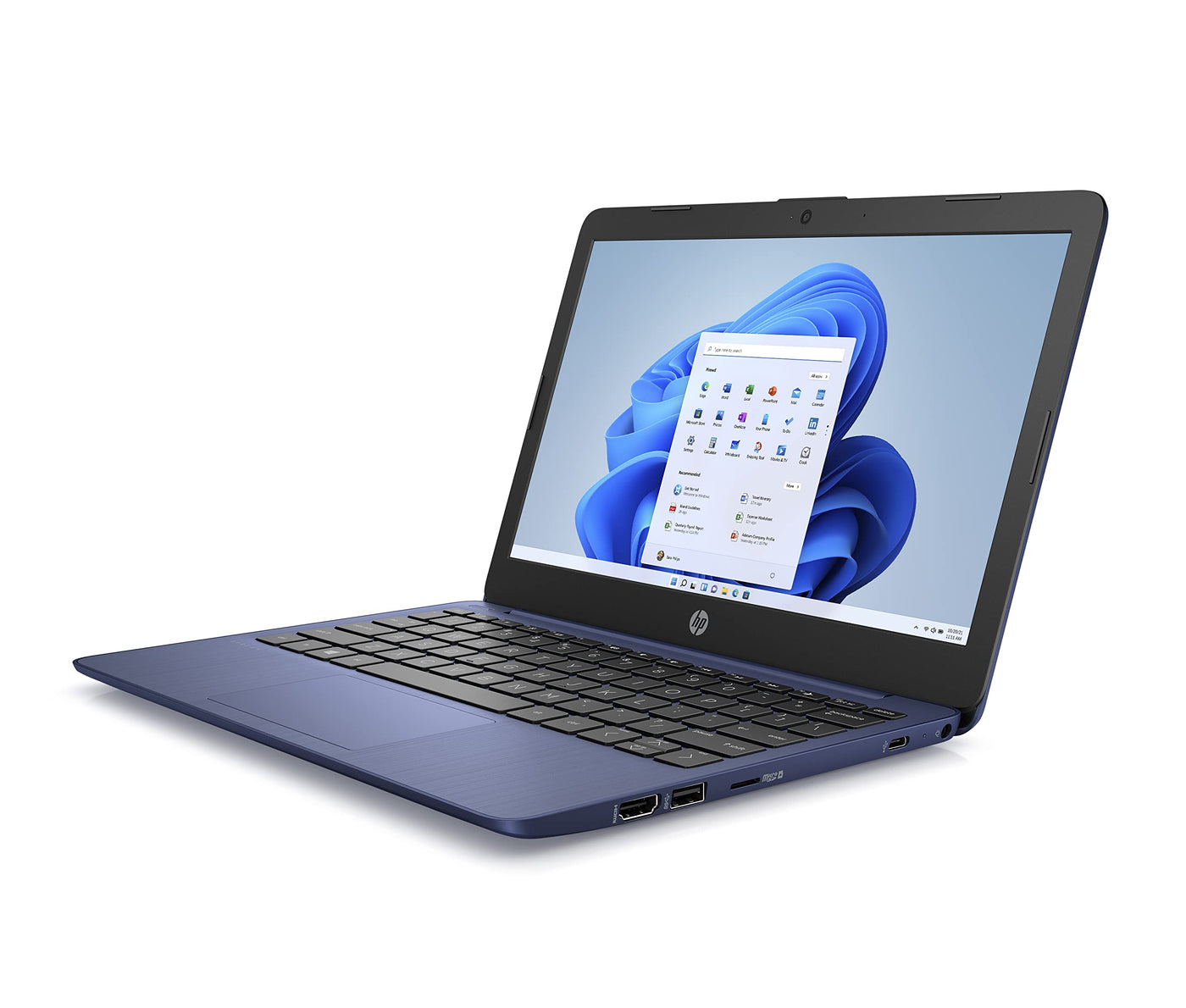 HP Stream Laptop 11,6 Zoll HD Display, Intel Celeron N4120, 4GB DDR4 RAM, 64GB eMMC, Intel Grafik, Windows 11 S-Mode, QWERTZ Tastatur, Blau, inkl. Microsoft Office 365 Single
