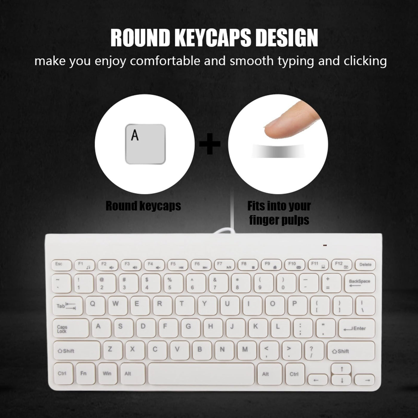 Annadue Kabelgebundenes Tastatur- und Mausset Tragbare Ultradünne USB-Plug-and-Play-Tastatur Optische Maus Mäuse-Kombination mit 1, Langlebigem Kabel für PC-Laptop (Weiss)