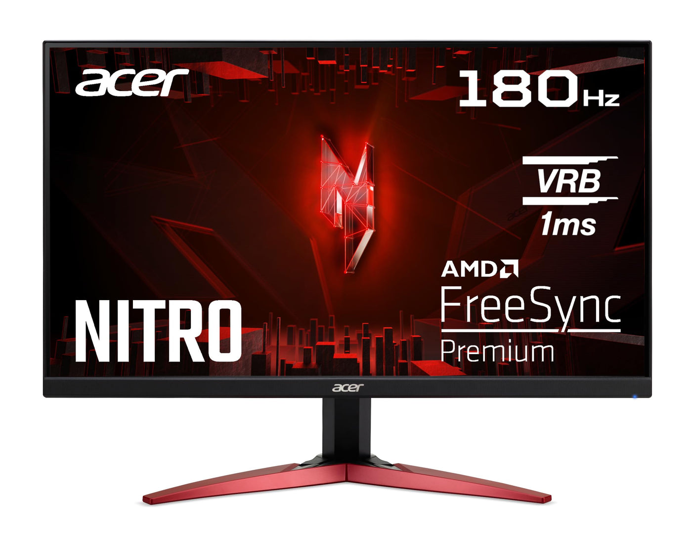 Acer Nitro KG241YS3 Gaming Monitor 23,8 Zoll (60 cm Bildschirm) Full HD, 180Hz, 1ms (VRB), 2xHDMI 2.0, DP 1.2, AMD FreeSync Premium, Schwarz