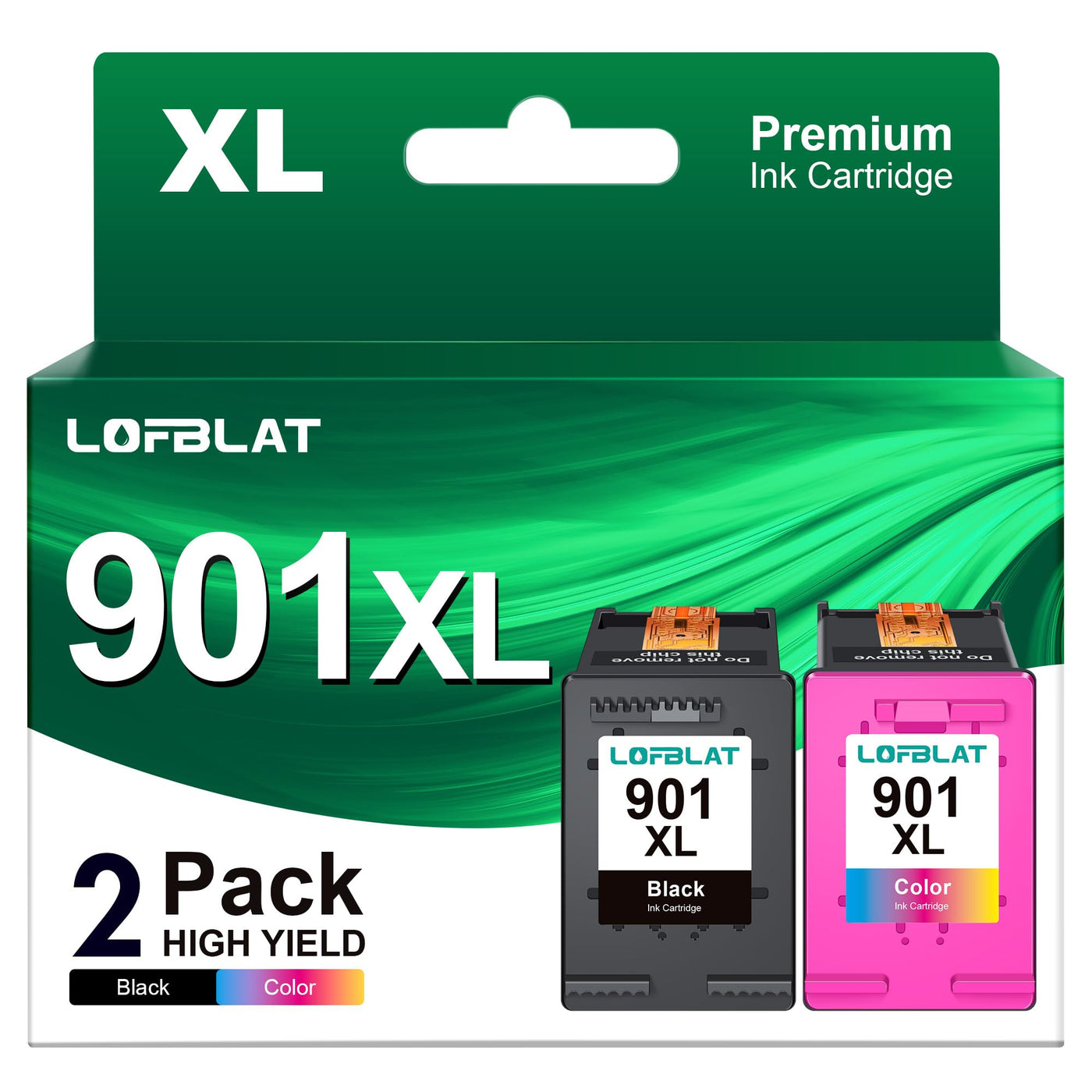 LOFBLAT 901 901XL Patronen Kompatibel für HP 901 Druckerpatronen für HP Officejet 4500 J4580 J4680 J4524 J4535 J4540 J4550 J4585 J4624 J4660 J4680c J4860 G510 G510a G510g G510n(2er-Pack)