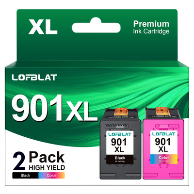 LOFBLAT 901 901XL Patronen Kompatibel für HP 901 Druckerpatronen für HP Officejet 4500 J4580 J4680 J4524 J4535 J4540 J4550 J4585 J4624 J4660 J4680c J4860 G510 G510a G510g G510n(2er-Pack)