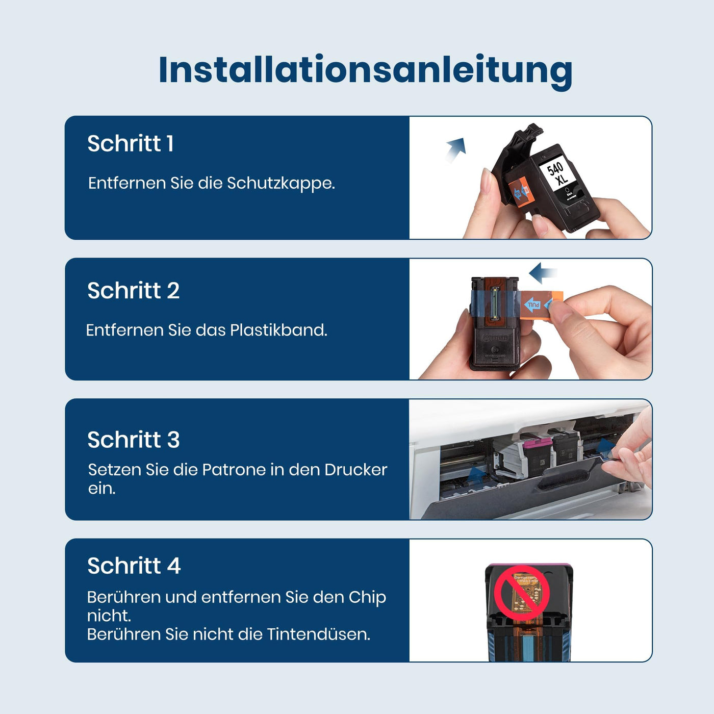 PG 540XL Schwarz Druckerpatronen Ersatz Kompatibel für Canon 540XL PG540 PG-540 XL Schwarz Patronen für Canon Pixma TS5150 TS5151 MG3550 MG3600 MG3650 MG3650s MG4200 MG4250 MX475 MX530 (1 Schwarz)