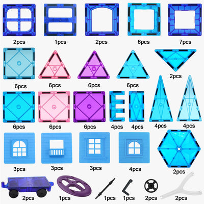 Magnetische Bausteine 102 Teile Magnetbausteine Spielzeug ab 3 Jahre Magnete Kinder Magnetspielzeug Mit Riesenrad/2 Autos Montessori Kinderspielzeug ab 3 4 5 6 7 8 9+ Jahre Junge Mädchen Geschenke