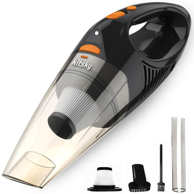 kitsky Handstaubsauger Akku Kabellos, Auto-Staubsauger, mit leistungsstarker Saugkraft, Mini-Staubsauger, für Sofas, Matratzen und Fenster, 12000PA, Handheld Cordless