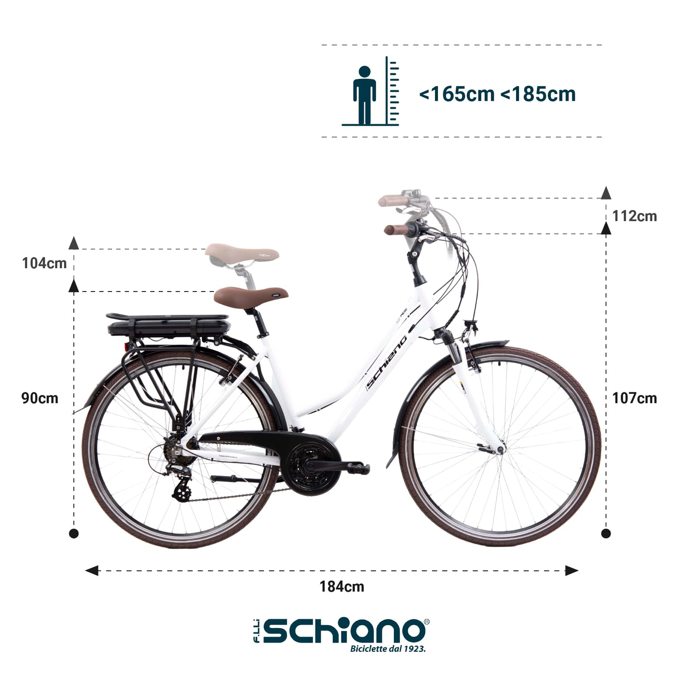 F.lli Schiano E-Ride 28 Zoll E-bike Pedelec , e bike Elektrofahrräder für Erwachsene Herren / Damen bis 25 km/h comfort trekking electric Fahrrad mit Fahrradzubehör Akku Kettenschutz Korb Damenfahrrad