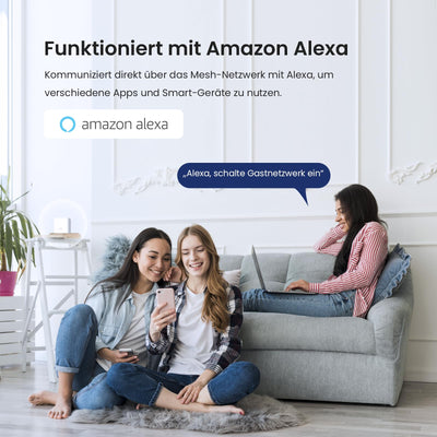 Tenda Nova Mesh WLAN WiFi 6 System, AX1500 Dualband WLAN Mesh Repeater & Router Kompatibel mit Amazon Alexa, mpfohlen für Häuser mit 3-5 Schlafzimmern,OFDMA und MU-MIMO, MX3 3er-Pack