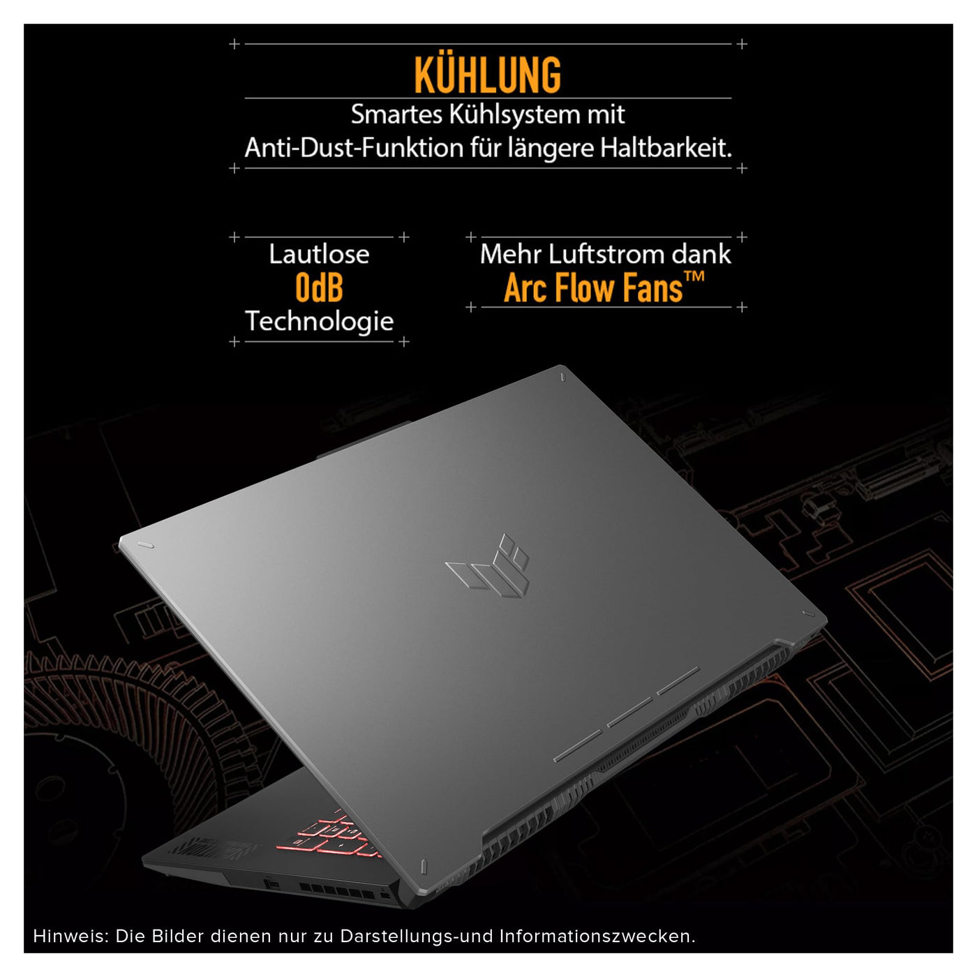 ASUS TUF A17 Gaming Laptop, AMD Ryzen 7-7435HS, 64 GB DDR5 RAM, 1 TB PCIe SSD, 17.3" FHD Display, Nvidia GeForce RTX 4050, 1-Zone RGB QWERTZ Tastatur, Windows 11 Home, Grau