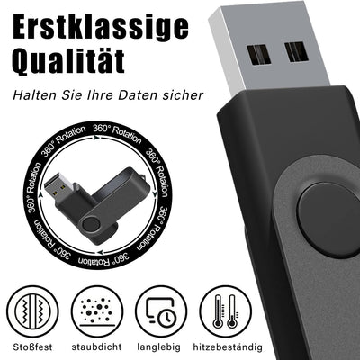 USB Sticks 2GB 10 Stück Speicherstick USB 2.0 Flash Laufwerk Data Datenspeicher Pendrive für Computer, 10pcs Schwarz
