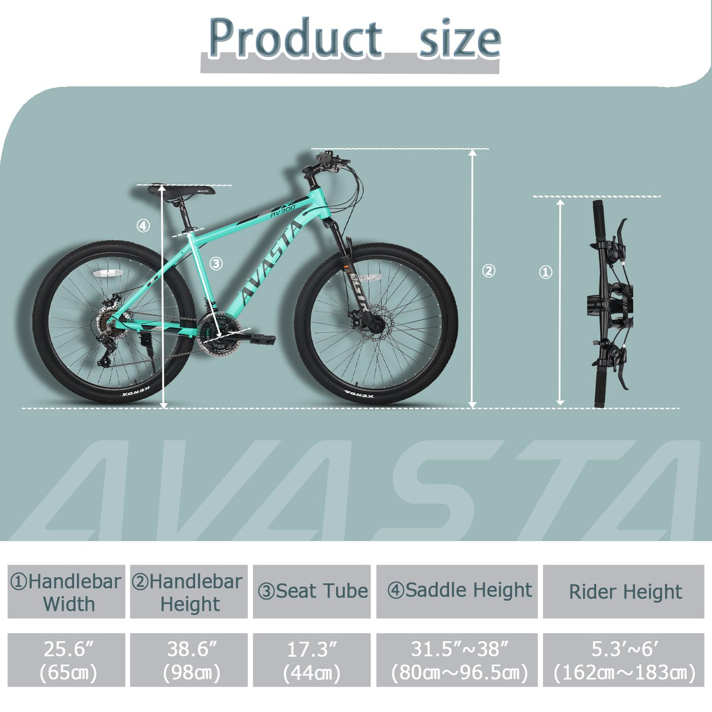 AVASTA AV300 26 Zoll Mountainbike MTB Pendlerrad Leichter Aluminiumrahmen 21 Gang Schaltung Vorderradfederung Scheibenbremsen vorne und hinten,Grün