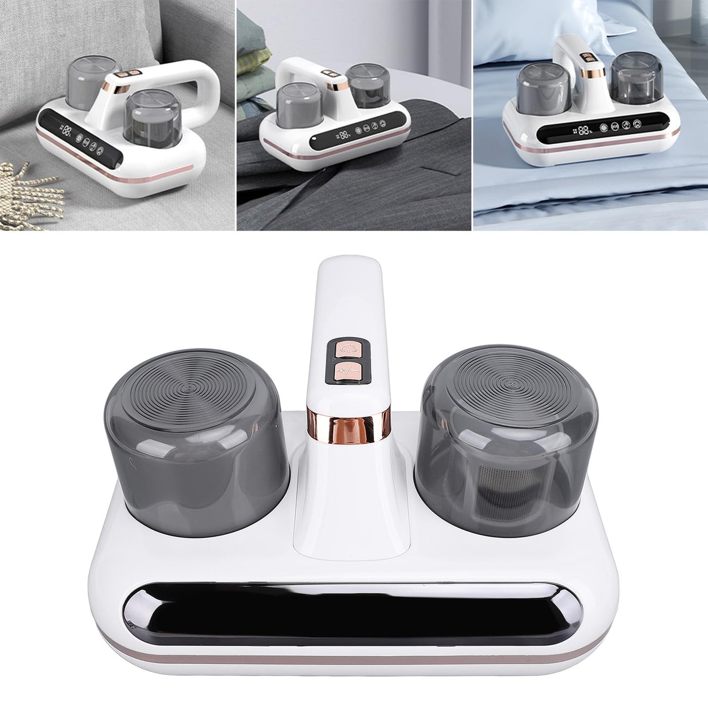 Jiawu Staubsauger des Bett-16Kpa, Akku-Matratzenstaubsauger mit 4 Waschbaren Ersatzfiltern, Leistungsstarker Hand-Tiefenreiniger mit Saugfunktion Zum Staubsaugen von Betten, Laken, Sofas