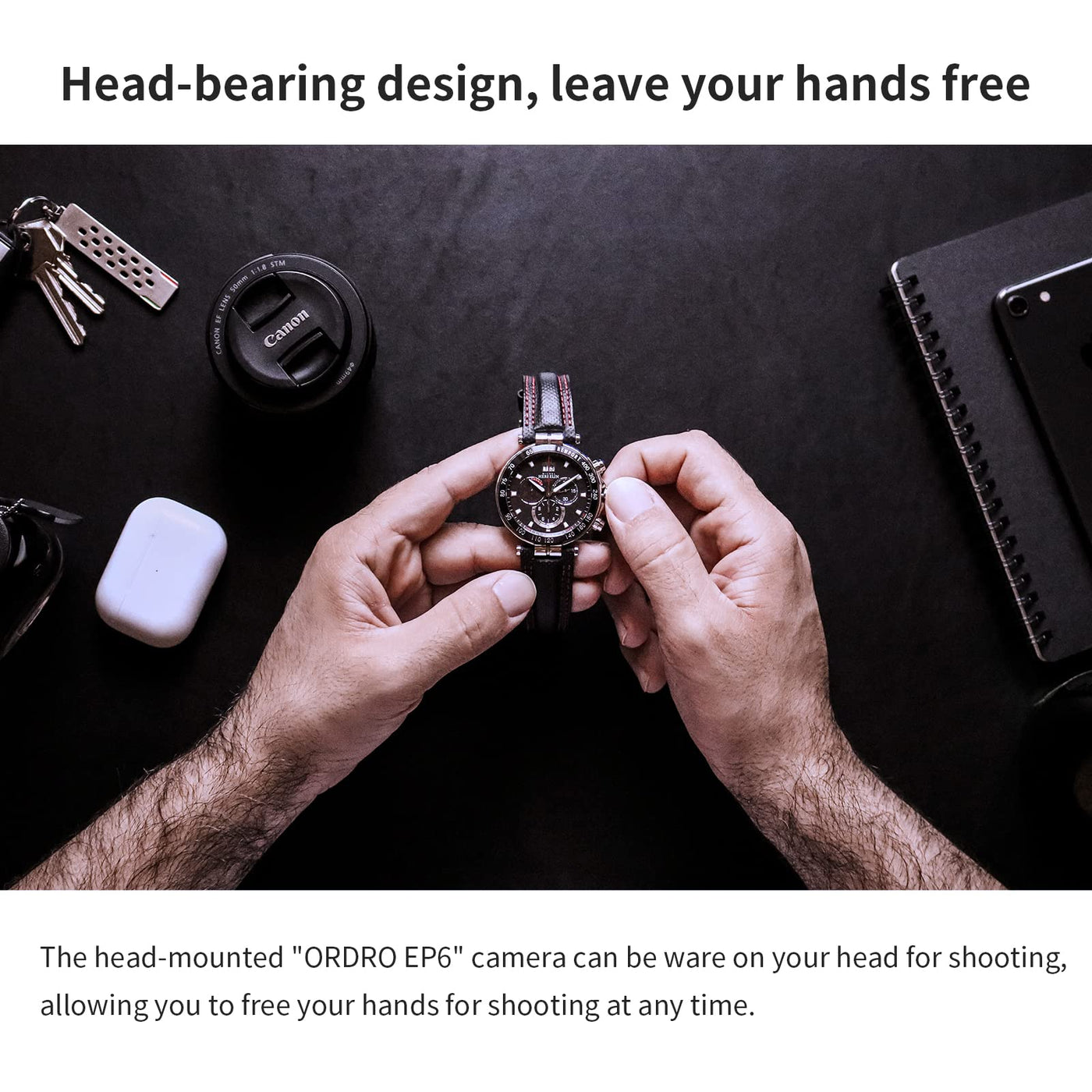 ORDRO EP6 4K Camcorder Lightweight Head Videokamera 130° Winkel Full HD 1080P 60FPS EIS 6.0 Anti-Shake YouTube Vlogging WiFi Kamera Recorder mit Fernbedienung, Tragetasche und 32G Memory Karte