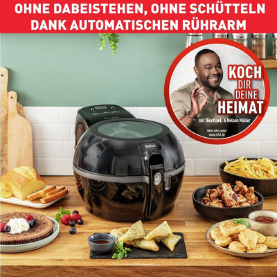 Tefal FZ7228 ActiFry Extra Heißluftfritteuse | AirFryer mit Rührarm, kein Schütteln | 1550 W | 1,2 kg für 6 Personen | High Speed Airflow | Timer | ‎energiesparend | gesunde Friteuse ohne Öl | Schwarz