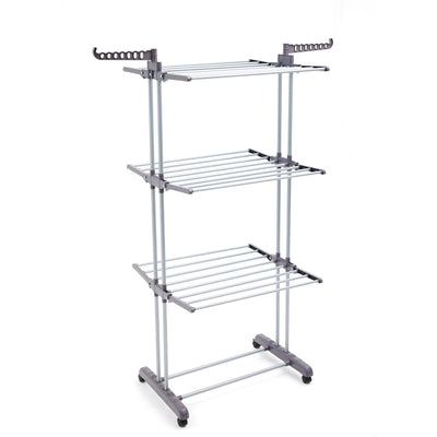 Amazon Basics Turm-Wäscheständer für innen mit faltbaren Flügeln, Garten, Grau, 126 x 64 x 173 cm (L x W x H)
