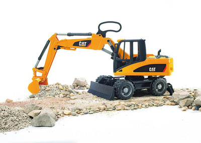 bruder 02445 - Cat Mobilbagger - 1:16 Baustelle Baufahrzeug Löffelbagger Arbeiter bworld Baumaschine Spielzeug