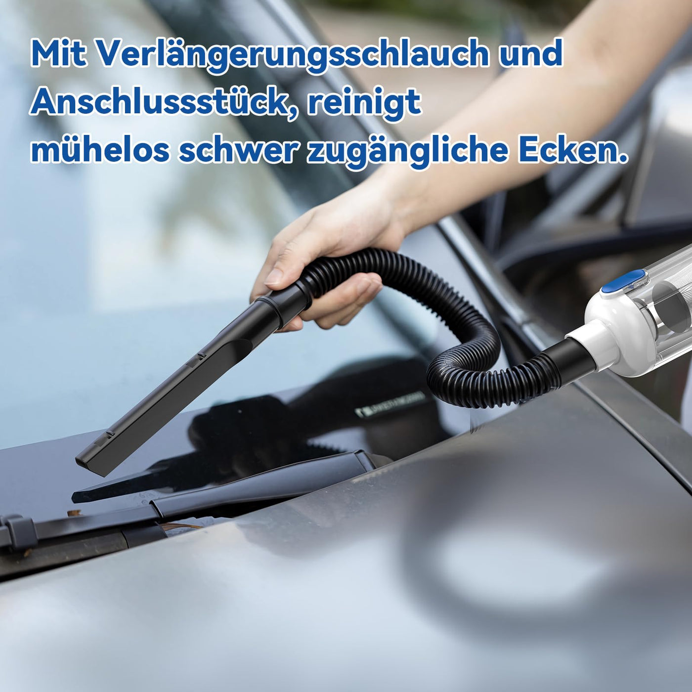 SIMWAL Auto Handstaubsauger Akku Kabellos - 9500PA stark tragbar Mini Staubsauger - 30Min Laufzeit USB aufladbar Autostaubsauger mit Waschbar HEPA Filter LED Beleuchtung für Haus, Küche, Büro