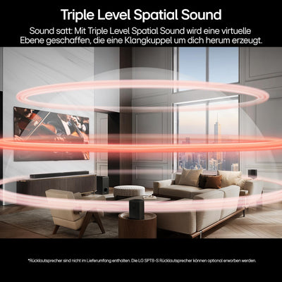 LG DS90TY 5.1.3 Dolby Atmos Soundbar (570W) mit kabellosem Subwoofer (Wow Cast, HDMI, Bluetooth) [2024], Schwarz