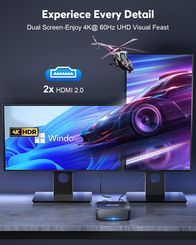 NiPoGi AK2 Plus Mini PC, Ιntel Alder Lake-N100 (bis zu 3,40 GHz, TDP 6 W), 16GB DDR4 512GB M.2 SSD Mini Desktop Computer, 2X HDMI, 4K UHD Dual Display Micro PC mit VESA/RJ45/Dual WiFi