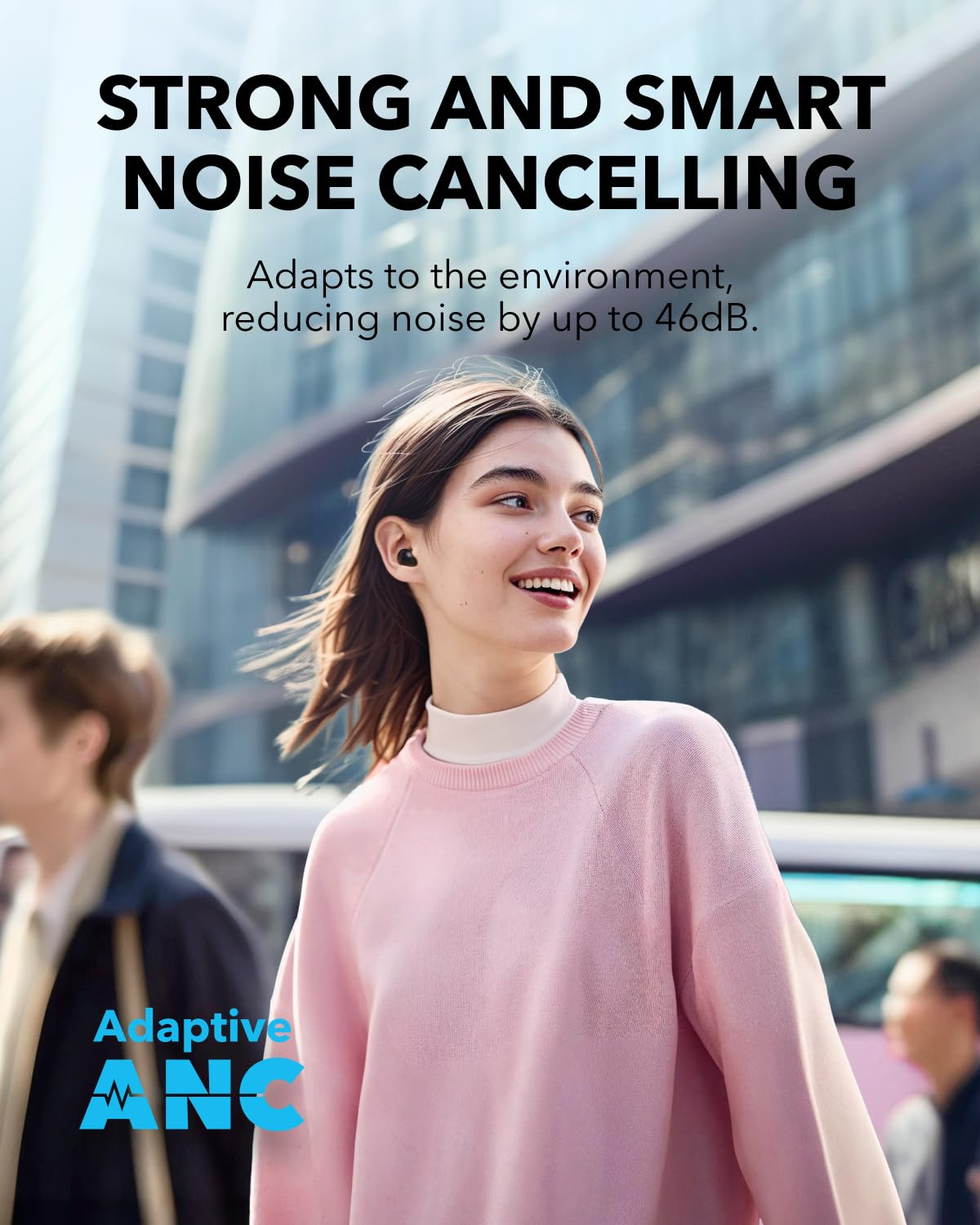 soundcore A30i von Anker, Kabellose Kopfhörer, Smartes Noise Cancelling, Ultra-Geräuschunterdrückung, Edles Lippenstift-Design, Leicht und bequem, Klarer Sound, 15h mit ANC, IP54, Bluetooth 5.4