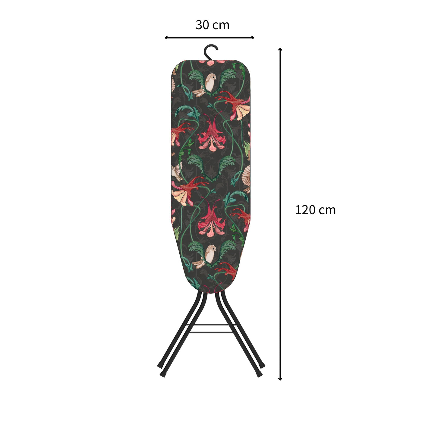 Rörets DampfBügelbrett Tempo Black - Patentiertes Bügelbrett für alle, die wenig Platz und Zeit haben! - L85xB30xH90 cm - Design und Qualität von Schwedens stärkster Bügelbrettmarke