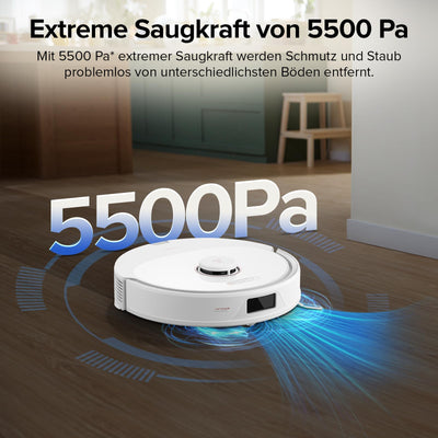 roborock Q8 Max Robot Vacuum Cleaner with DuoRoller Brush/5500 Pa Suction Power/No-Go Zones/Cleaning Along The Floor Line/3D Drawing/Multiple Cleaning Levels/App (Upgrade from Q7 Max)