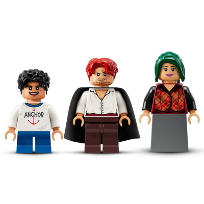 LEGO ONE Piece Windmühlendorf-Hütte - Spielzeug mit Boot, Jungen Ruffy, Shanks & Makino Minifiguren sowie Zubehör - inkl. Steckbrief - Anime-Geschenk für Jungen, Mädchen & Fans ab 8 Jahren - 75636