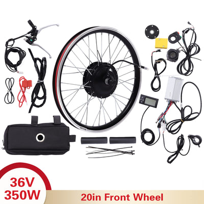 Zalydala Elektrofahrrad Umrüstsatz Vorderrad Motor 350W E-Bike Kit 36V Nabenmotor 20" Fahrrad Controller mit LCD Display Controller Bremse