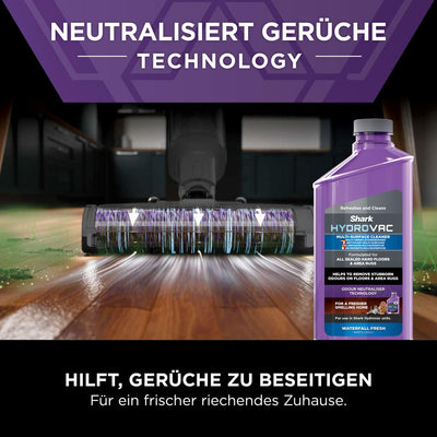 Shark HydroVac Kabelloser Hartbodenreiniger mit antimikrobieller Bürstenrolle, Mehrzwecklösung geruchsneutralisierend, selbstreinigender Bodenreiniger, saugt & wischt, Grau WD210EU