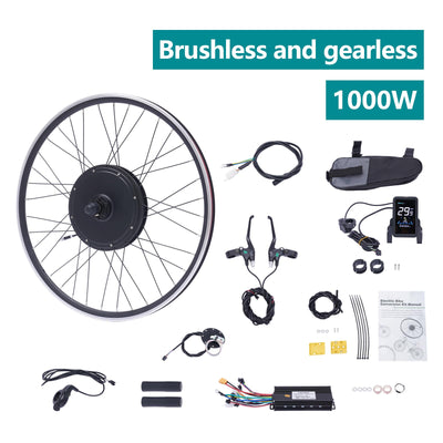 SABUIDDS 28"/29"/700C 48V 1000W E-Bike Umbausatz Ebike Nachrüstsatz DIY E-Bike mit LCD Display Electric Bicycle Umbausatz für V-Brake Scheibenbremse Vorderrad Bike (für HL Plus 48V 13Ah Akku)