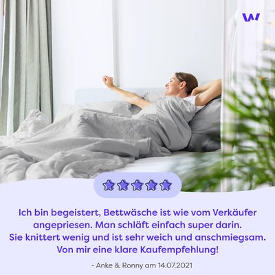 Wolkenfeld Bettwäsche 135x200 weiß - kuschlig weich & bügelfrei - ÖKO-TEX Zertifiziert - 1x Bettbezug + 1x Kissenbezug 80x80