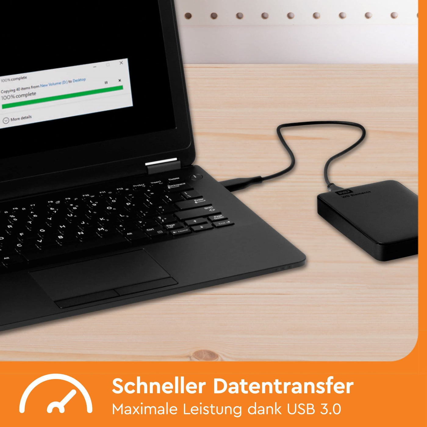 WD Elements Portable externe Festplatte 1 TB (mobiler Speicher, USB 3.0-Schnittstelle, Plug-and-Play, für Windows formatiert) Schwarz