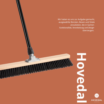 Saalbesen mit Stiel, Besen 60 cm breit und groß mit Teleskopstiel, ideal für Werkstatt, Werkstattbesen, Hallenbesen