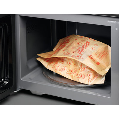 AEG MFB252DB Freistehende Mikrowelle mit Grillfunktion - 25L, 900W, 7 Leistungsstufen, Invertertechnologie, Auftau-Funktion, LED-Beleuchtung, Edelstahl-Innenraum, SteamPot, Schwarz