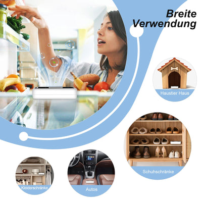 USB Kühlschrank Deo, LED-Display, Mini Ozongenerator Luftreiniger Kühlschrank Geruchskiller, Wiederaufladbar Geruchsneutralisierer, Geruchsentferner für Kühlschrank, Auto, Schuhschrank, Kleiderschrank