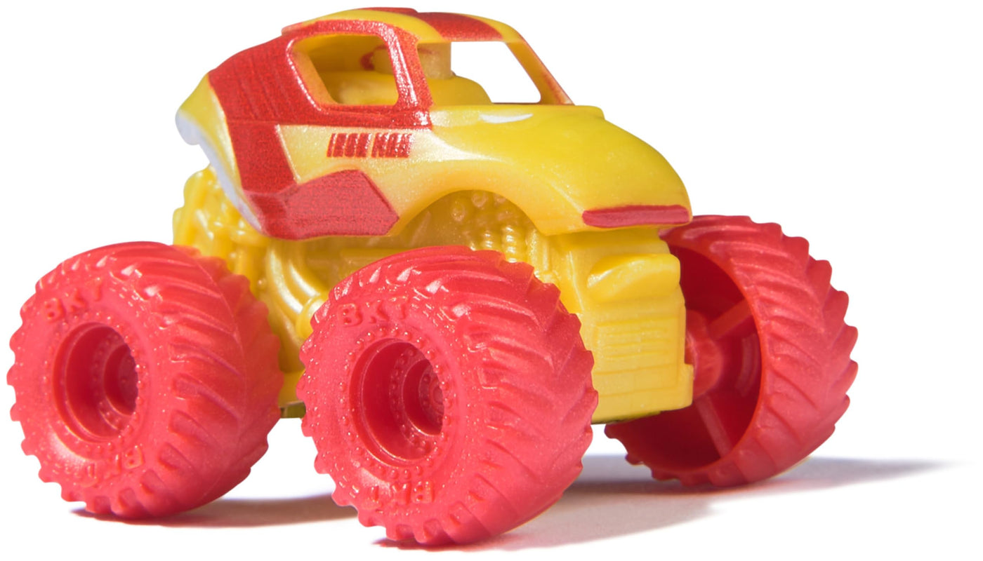 Monster Jam Marvel - Mini-Truck 3er-Set mit Black Panther, Captain America, Iron Man, Maßstab 1:87, robust und mit coolen Details, für monstermäßige Superhelden-Action an jedem Ort, ab 3 Jahren