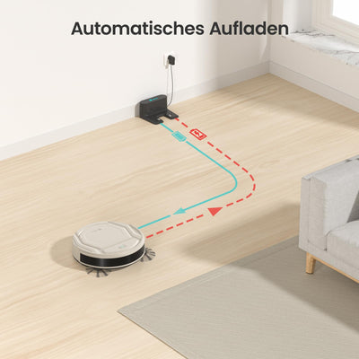 LEFANT M210P Saugroboter, Superschlank Staubsauger Roboter, 2200 Pa Saugkraft, 120 Min Laufzeit, WLAN optimiert für Teppiche, Tierhaare, Hartböden, Roboterstaubsauger mit Ladestation, Champagnergrau