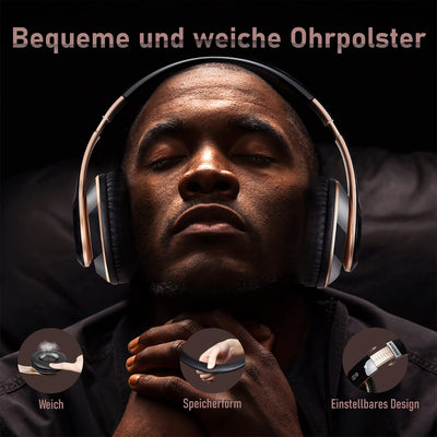 Lankey Sound Kopfhörer Kabellos Bluetooth, Bluetooth Kopfhörer Over-Ear mit 6 EQ Modi, 65 Std Kabellose Kopfhörer mit Eingebautem HD-Mikrofon, FM, SD/TF für Outdoor, Transport, Reisen, Studium