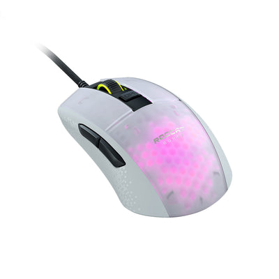 Roccat Burst Pro - Extrem leichte Optical Gaming Maus (hohe Präzision, Optischer Owl-Eye Sensor (100 bis 16.000 Dpi), RGB AIMO LED Beleuchtung, 68g leicht, Designt in Deutschland), weiß