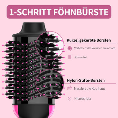 Sawop Warmluftbürste Rundbürstenföhn, Föhnbürste, Hairstyler Haartrockner Bürste in Einem, Verbessertes 4-in-1 Haartrockner und Styler Volumizer, Heißluftbürste, Haarglätter Bürste