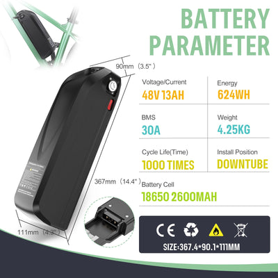 BAFANG Mittelmotor 48V 250W BBS01B Ebike Umbausatz mit 48V13Ah Unterrohr-Batterie und Multifunktions EKD01 Display, CAN Version G340 8fun Motor für BB68mm Mountainbike Rennrad Pendlerfahrrad DIY Kit