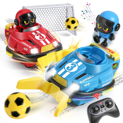 FRUSE Ferngesteuertes Auto ab 3 Jahre,2 Stück Autoscooter Ferngesteuert Kinder,RC Bumper Cars mit Musik und Licht,2,4 GHz Ferngesteuertes Fußballwagen RC Auto Spielzeug,Geschenke für Jungen Mädchen