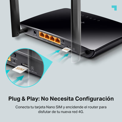 TP-Link Archer MR202 LTE Router, 4G Router SIM Karte, WLAN Dual-Band AC750, 4G Cat4 bis zu 150 Mbit/s, 4 Ports, Plug and Play, MU-MIMO, TP-Link One Mesh