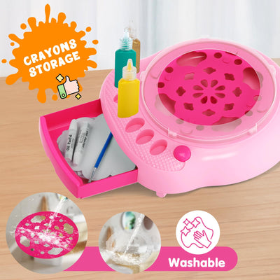 Hewaurorion Paint Spin Art Machine Kit für Kinder, Kunst & Handwerk, Mal Spin Art Spielzeug-Kits für Jungen und Mädchen im Alter von 6, 7, 8 und 9 Jahren (Rosa)