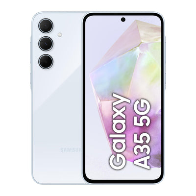 Samsung Galaxy A35 5G Smartphone, Android-Handy ohne Vertrag, 256 GB / 8 GB RAM, 2 Tage Akkulaufzeit, 50-MP-Kamera, Awesome Iceblue, 2,5 Jahre Herstellergarantie