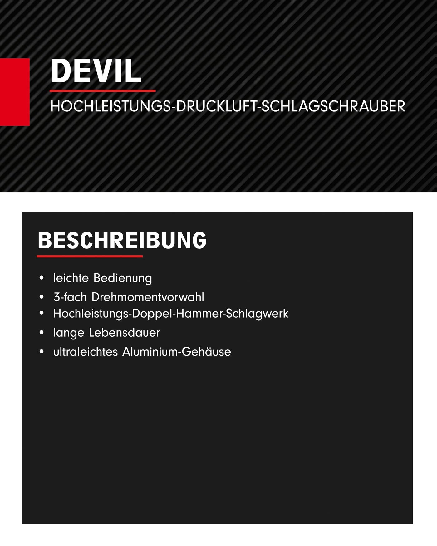 KS Tools THE DEVIL Schlagschrauber Druckluft 515.1200 I Druckluft Schlagschrauber mit praktischem Umschalthebel L/R I Hochleistungs-Doppel-Hammer-Schlagwerk
