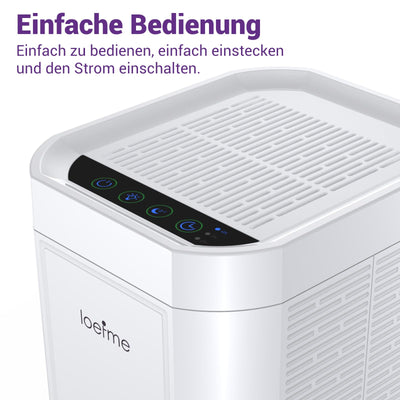 LOEFME 1000ml Mini-Luftentfeuchter, 7-farbige LED-Lichter, tragbarer und ultraleiser Luftentfeuchter elektrisch in Weiß, ideal für Schlafzimmer, Badezimmer, Kleiderschrank und Ankleidezimmer