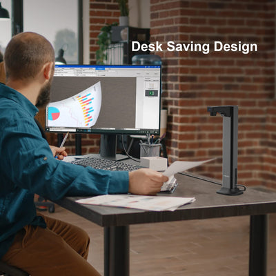 Viisan DL8 Dokumenten- Buchscanner. Max Scanbereich A3. 13MP Auflösung. Buchseiten Glätten & Aufteilen Auto-Scannen.Text-in-Sprache. OCR-Texterkennung. Windows & Mac