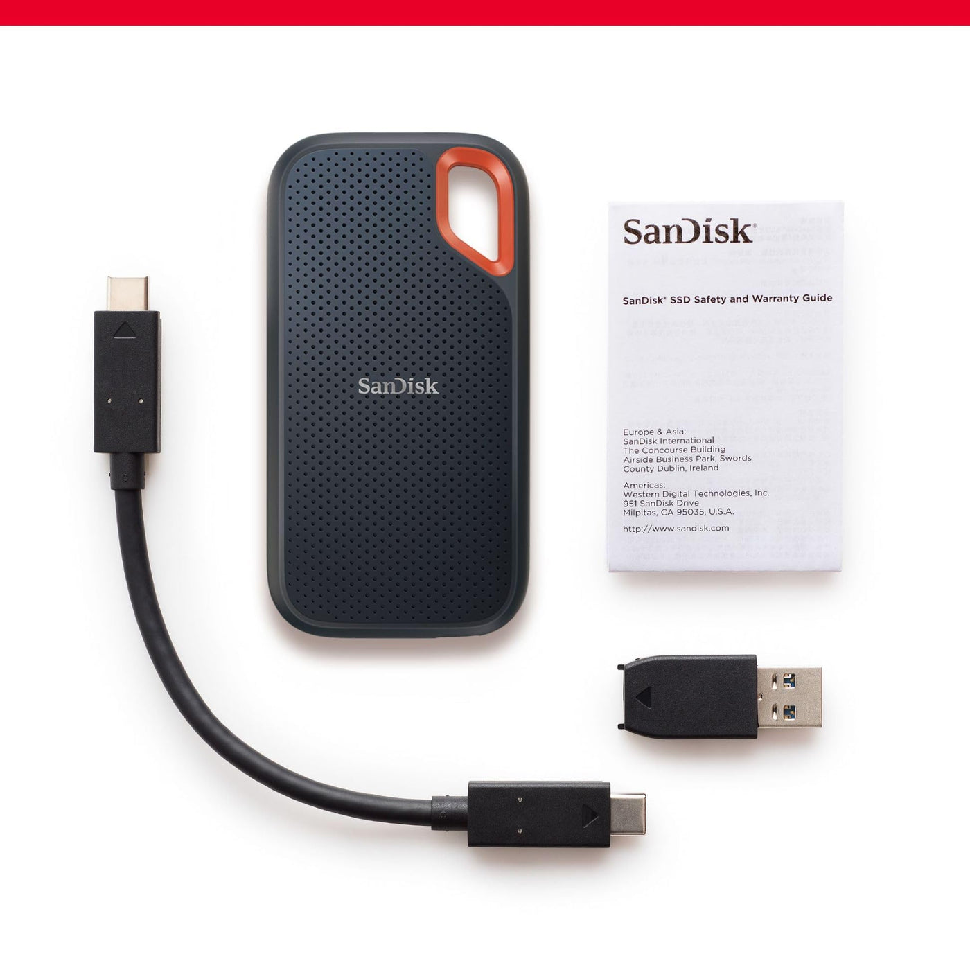 SanDisk Extreme Portable SSD 500 GB (tragbare NVMe SSD, USB-C, bis zu 1.050 MB/s Lesegeschwindigkeit und 1.000 MB/s Schreibgeschwindigkeit, wasser- und staubbeständig) Schwarz