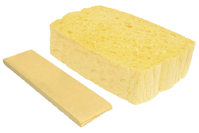 Spontex Quellschwamm aus 100 % biologisch abbaubarer Zellulose, 1 x 10er Pack, in recyceltem und recycelbarem PET-Beutel, saugstark, je 135 x 90 x 37 mm