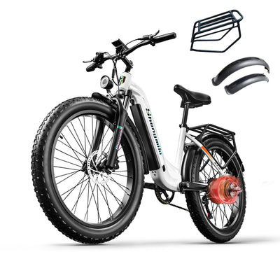 Shengmilo MX06 e Bike Herren/ebike Damen, 1OOOW 80N.M, 26 Zoll Fat Tire Elektrofahrrad,7-Gang-Schaltung, 48V 17.5AH Batterie,City Bike, Elektrofahrrad, Geschenk für Männer und Frauen mit 165-200cm