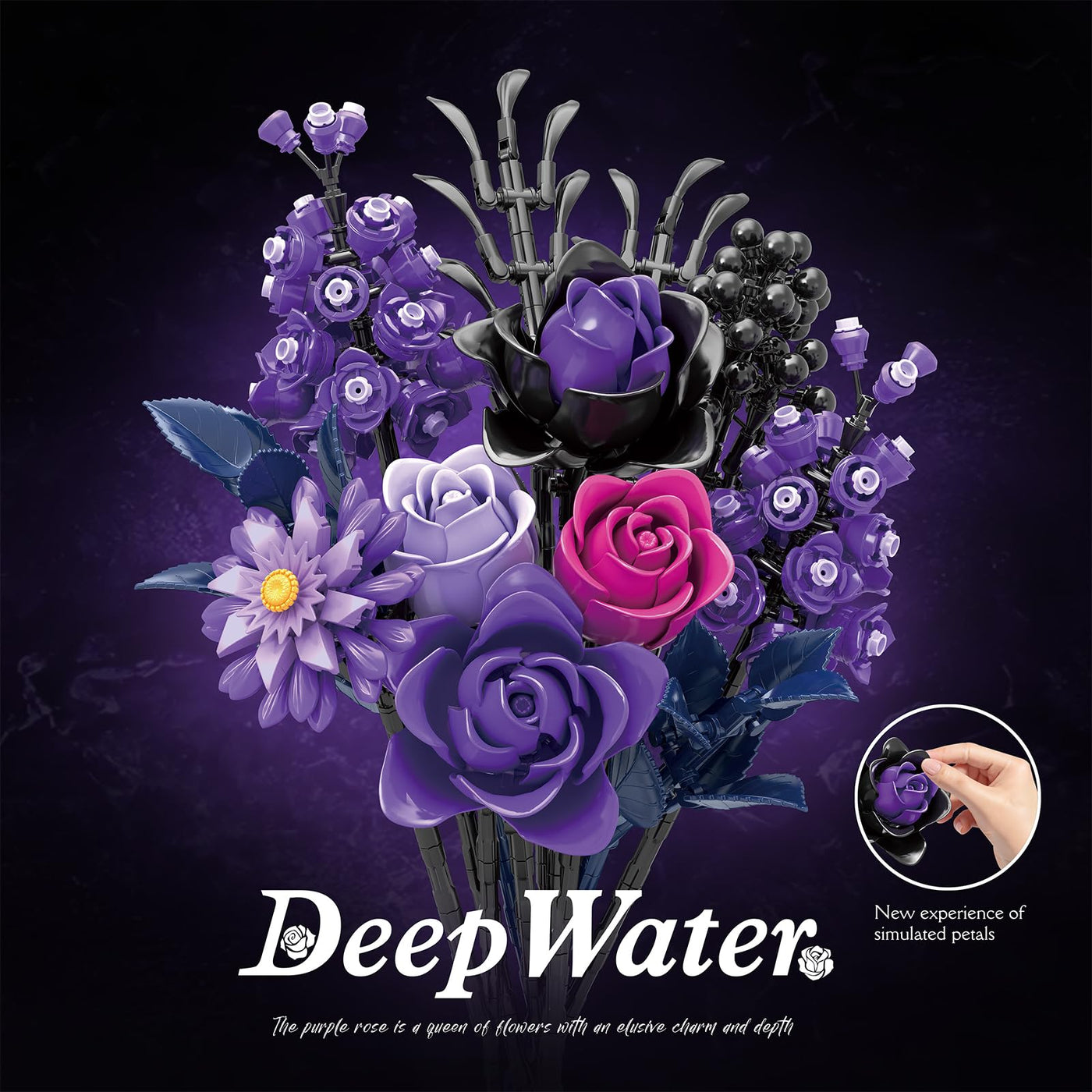 Ideas Halloween Blumen Rosen Spielzeug Klemmbausteine Bausteinen，Kompatibel Mit Lego Flowers Geschenk für Erwachsene Frauen Mädchen Home Deko für Geburtstag, Muttertag, Weihnachten 8-16+（822PSC）